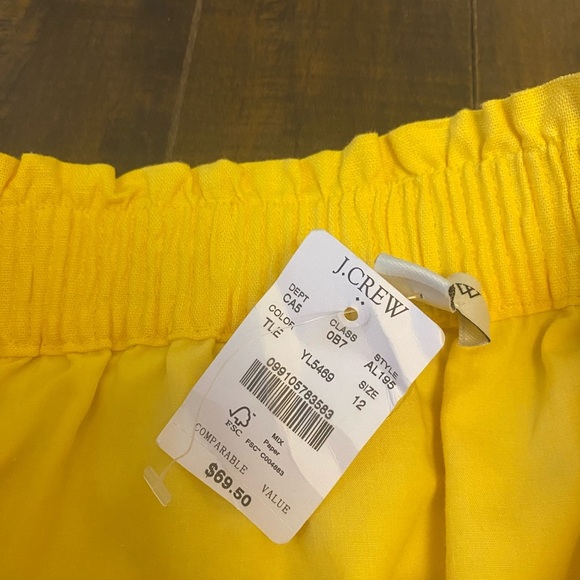 J Crew City linen blend Scalloped hem paper bag skirt - Picture 7 of 9